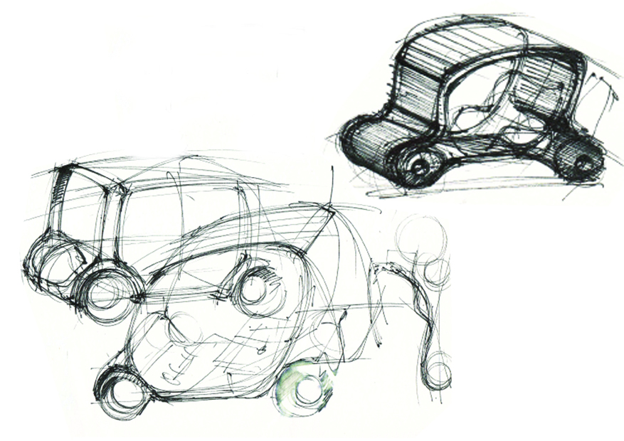 Golf cart sketch 02