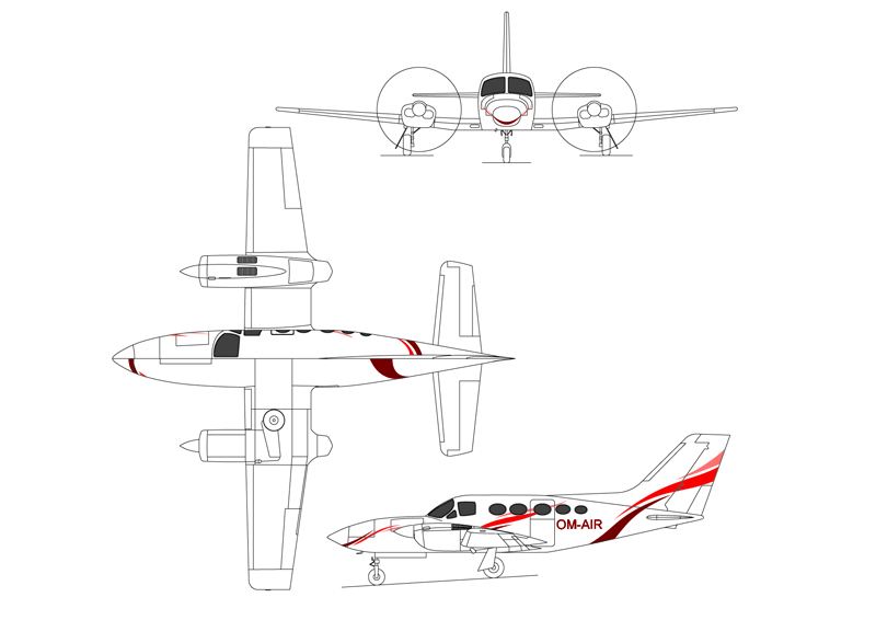 CESSNA 414 livery1 views